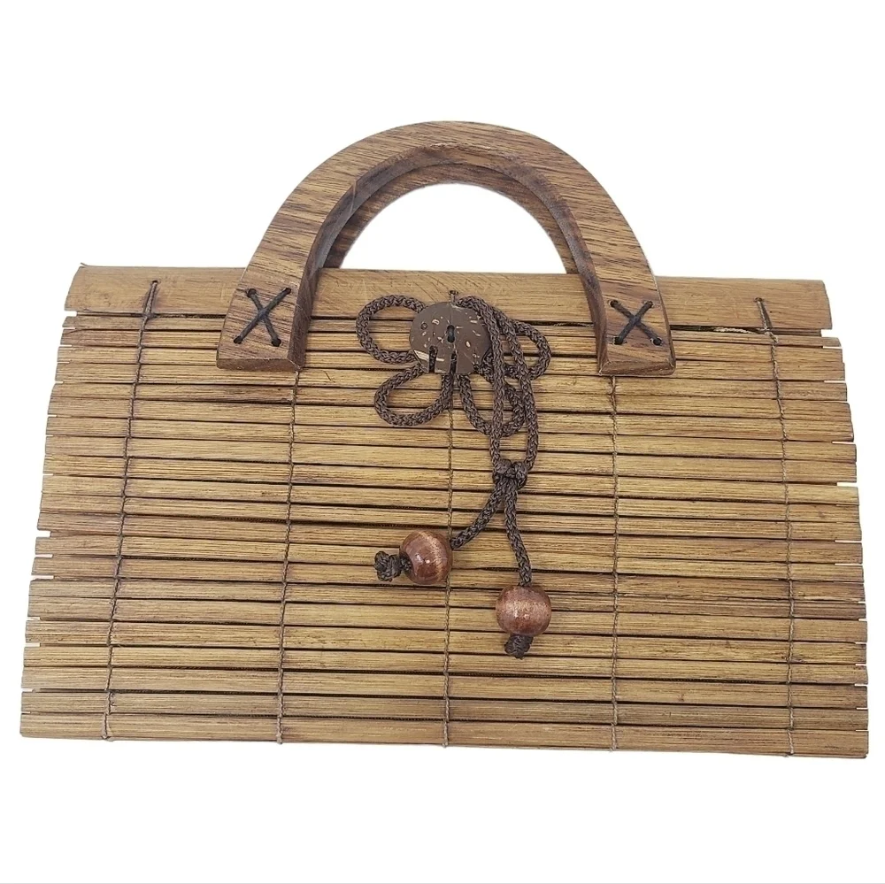 Island Treasures | Jamaica Handmade Bamboo Stick Clutch Bag (One Size)